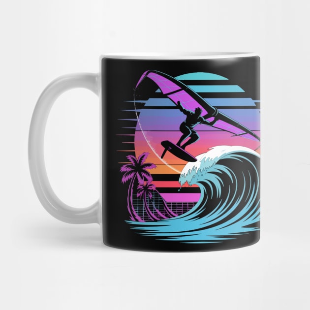 Cool WingFoil Surf Design – Retro Vaporwave Surfing Art by ism's Store